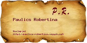 Paulics Robertina névjegykártya